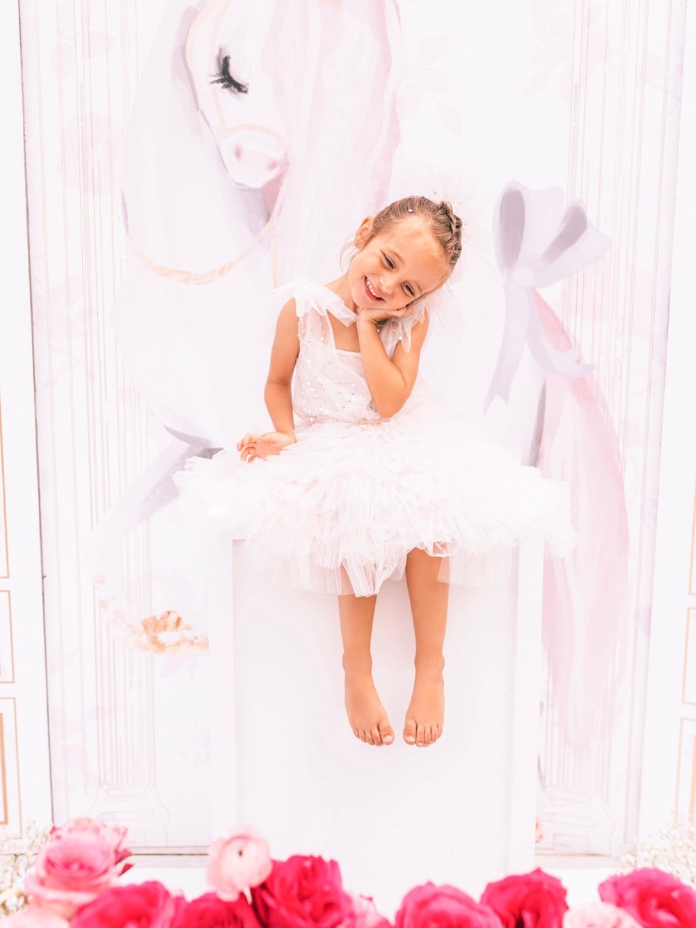 Tutu Du Monde Soft Pink Tulle Princess Tutu Dress 2-3 with Hair Clip